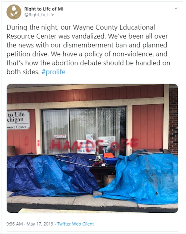 pro-life vandalism