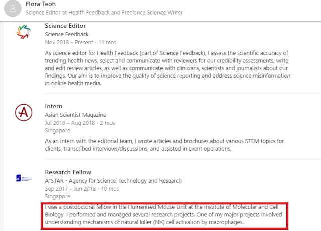 Health Feedback editor of prolife site fellow in Humanised Mouse Unit (Image: LinkedIn) Image: Health Feedback editor of prolife site fellow in Humanised Mouse Unit (Image: LinkedIn)