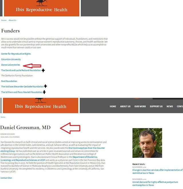 Daniel Grossman works with Ibid funded by abortion pill mfg Danco Image: Daniel Grossman works with Ibid funded by abortion pill mfg Danco 2