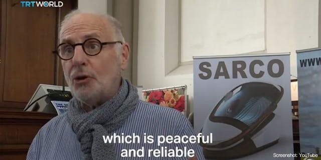 Philip Nitschke. Screenshot via YouTube assisted suicide machine