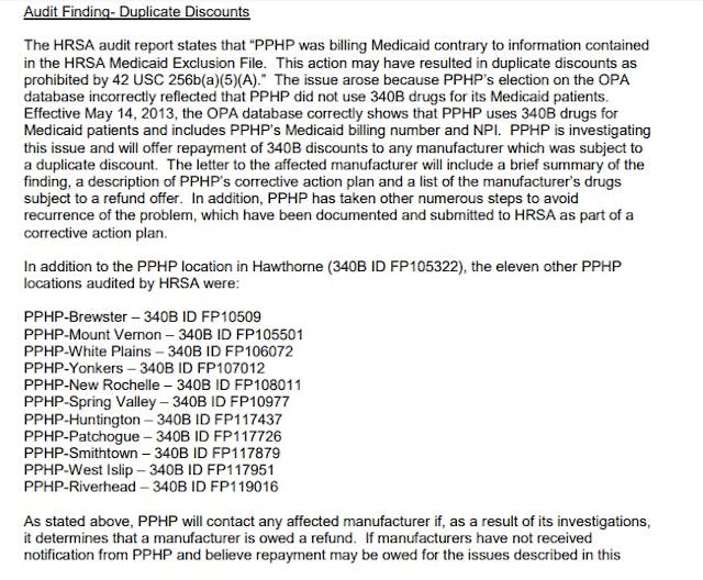 Image: Planned Parenthood NY HRSA 340B drug overbilling violations