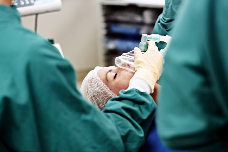 The patient is responding well to the anesthesia