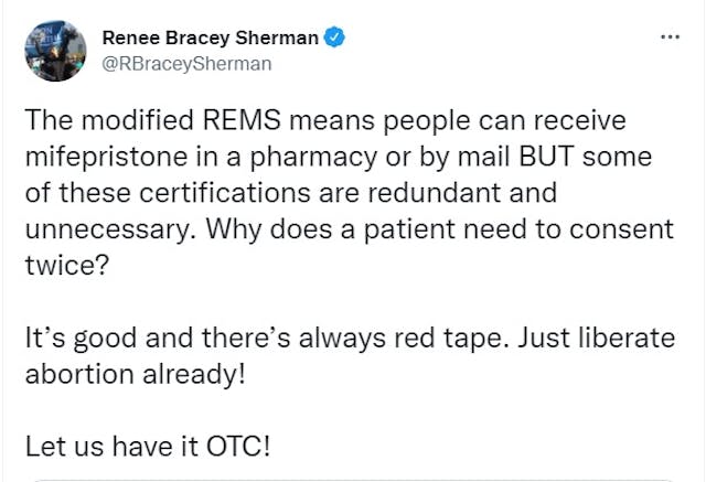 Renee Bracey Sherman tweets abortion pills should be over the counter (Image: Twitter) Image: Renee Bracey Sherman tweets abortion pills should be over the counter (Image: Twitter)
