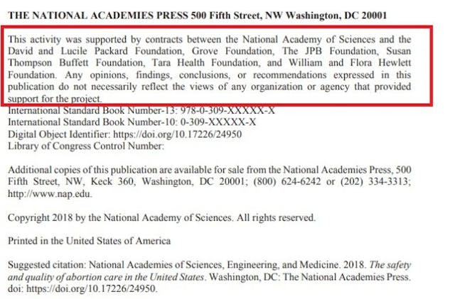 National Academies of Sciences abortion study funded by abortion insiders Image: National Academies of Sciences abortion study funded by abortion insiders