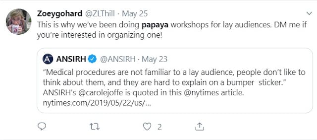 Image: Abortion provider Zoey Hill Papaya Workshop (Image: Twitter)