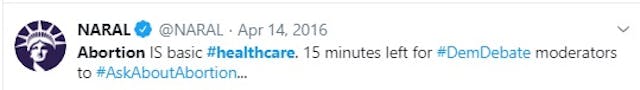 NARAL abortion is Health Care 2016 (Image: Twitter) Image: NARAL abortion is Health Care 2016 (Image: Twitter)
