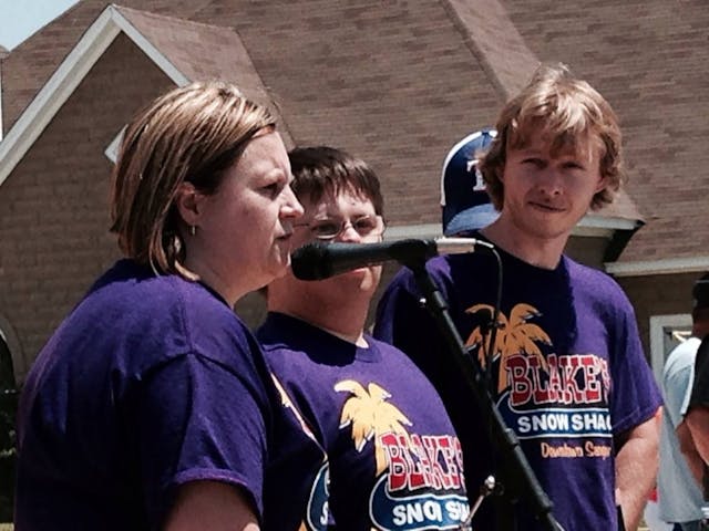 Blake Pyron along with his mother and brother
