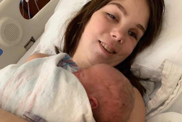 Rosado and baby Landyn via via go fund me domestic violence