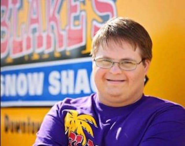 Blake at hos Snow Shack image from his Facebook page