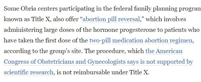 Image: WAPO bias against pro-life Title x recipient not PP