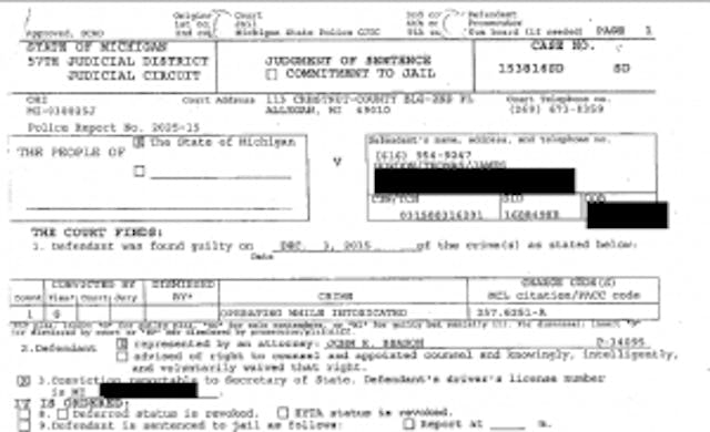 Thomas James Gordon abortion 2015 conviction intoxication