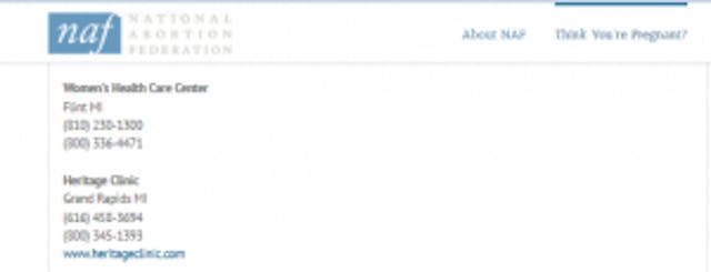 Heritage Clinic National Abortion Federation Gordon