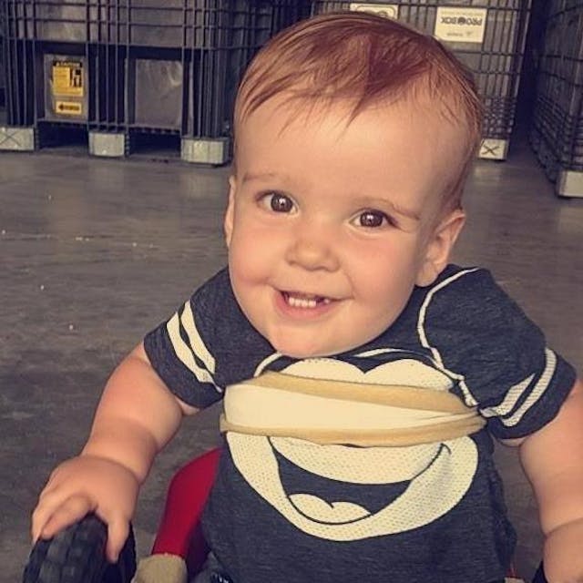 Brody Moreland, who has spina bifida, is now crawling around thanks to his father’s invention. Photo via Facebook. Toddler with spina bifida is mobile thanks to dad’s invention. Now, so are others. image