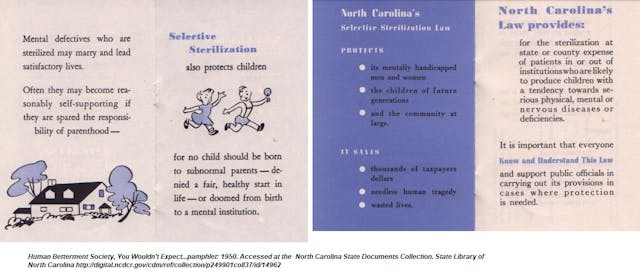 Human Betterment Society pamphlet on sterilization in NC Image: Human Betterment Society pamphlet on sterilization in NC