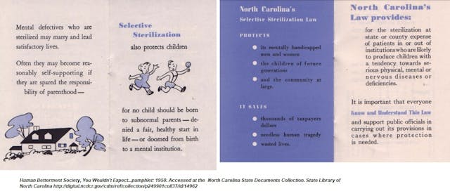 Image: Human Betterment Society pamphlet on sterilization in NC