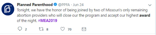 Image: Planned Parenthood awards abortion staff at St Louis Mo abortion facility June 2019 (Image: Twitter)