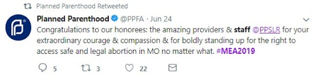 Planned Parenthood awards staff at St Louis Mo abortion facility June 2019 (Image: Twitter) Image: Planned Parenthood awards staff at St Louis Mo abortion facility June 2019 (Image: Twitter)