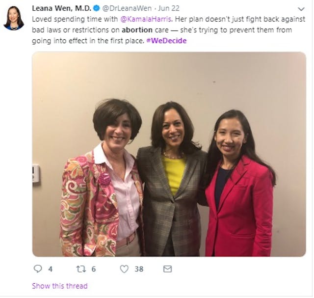 Image: Kamala Harris June 2019 We Decide Forum w Planned Parenthood Image: Twitter)