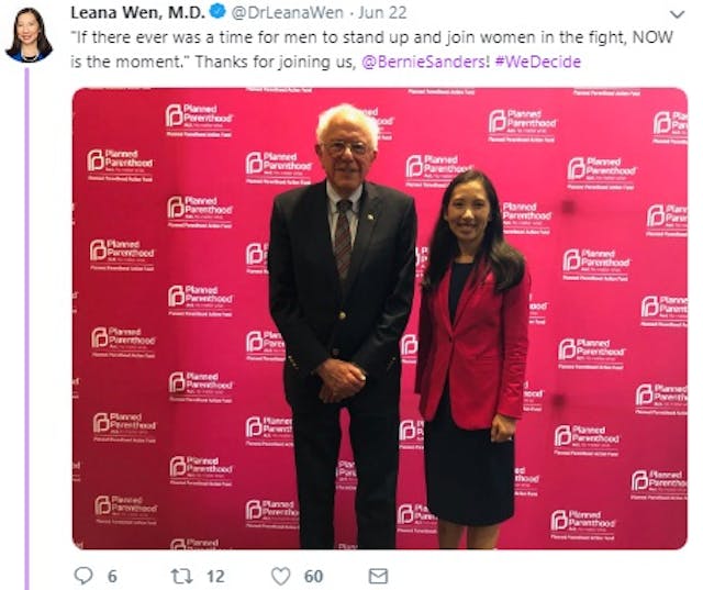 Bernie Sanders June 2019 We Decide Forum w/ Planned Parenthood (Image: Twitter) Image: Bernie Sanders June 2019 We Decide Forum w/ Planned Parenthood (Image: Twitter)