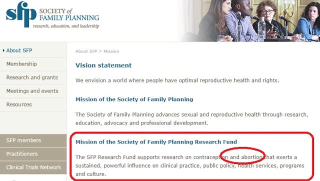 Society of Family Planning mission is abortion research Image: Society of Family Planning mission is abortion research