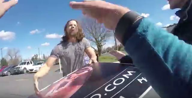 Post abortive man grabs abolitionist sign abortion prolife