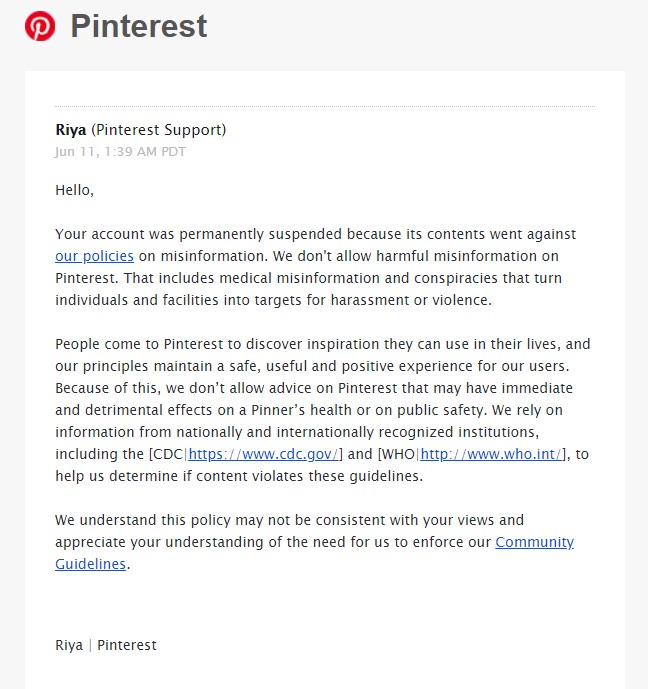 Pinterest bans Live Action, alleges ‘conspiracy theories, anti-vax advice’ image