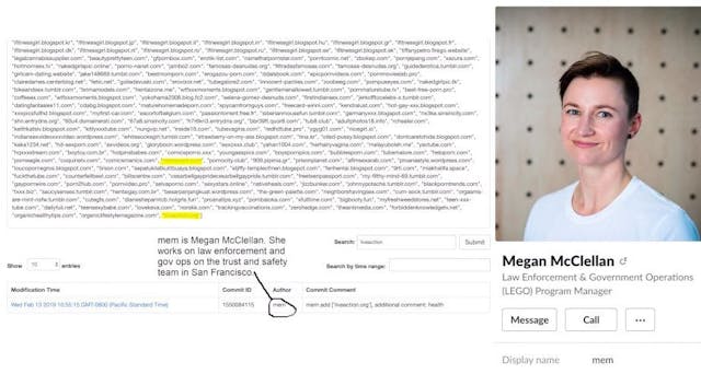 Megan McClellan (screenshot via Project Veritas) Pinterest Live Action censorship