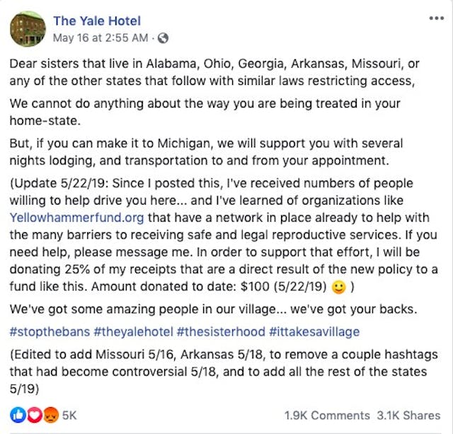 Michigan hotel: Seeking abortion in a pro-life state? Stay here for free instead image