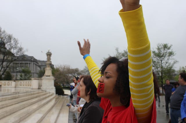 Christina at a Bound4Life prayer meeting outside of the U.S Supreme Court Bound4Life prayer meeting outside U.S Supreme Court