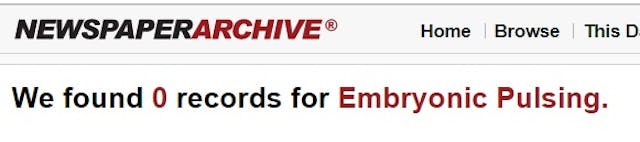 Newspaper Archives embryonic pulsing 0 times Image: Newspaper Archives embryonic pulsing 0 times