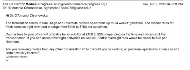 Email from CMP to UCSD for human fetal pancreas Image: Email from CMP to UCSD for human fetal pancreas