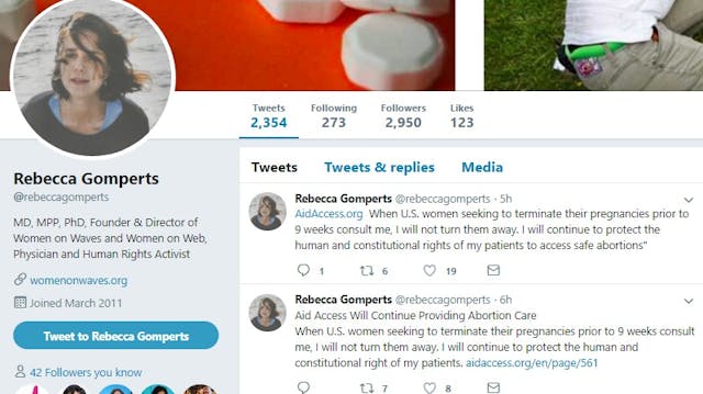 Rebecca Gomperts founder of Aid Access defiant to offer illegal abortion pills online (Image: Twitter) Image: Rebecca Gomperts founder of Aid Access defiant to offer illegal abortion pills online (Image: Twitter)