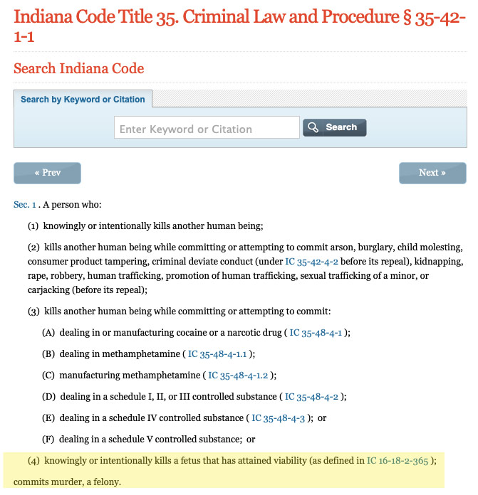 Indiana criminal code