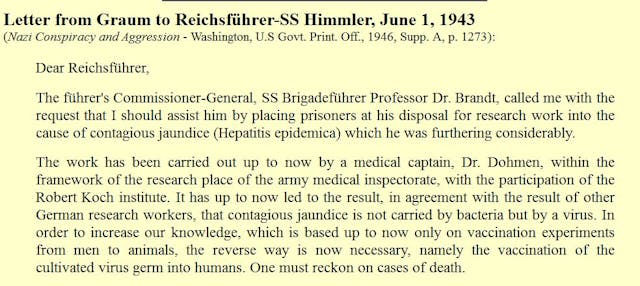 Nazi Letters medical experiments