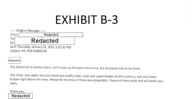 Calvarium PLanned Parenthood baby parts