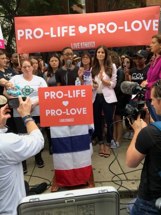 Richara Krajewski outside Planned Parenthood Image: Richara Krajewski outside Planned Parenthood to call for Brian Sims to resign