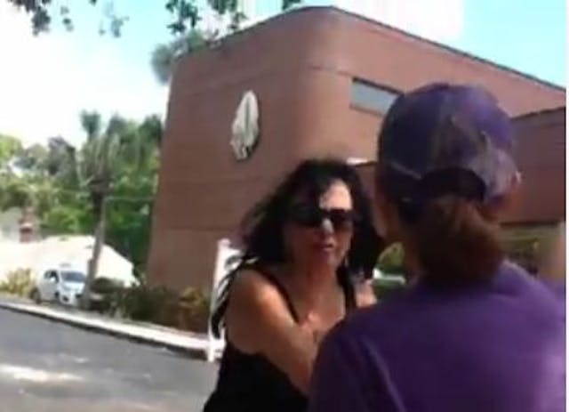 Abortion mom agressive towards prolife counselor