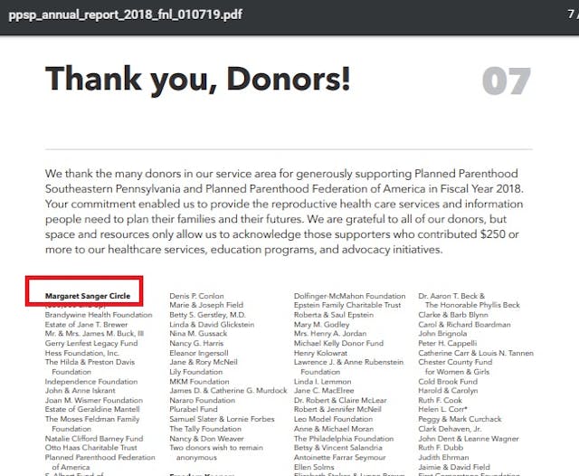 Planned Parenthood Southeastern Pennsylvania Margaret Sanger Circle Annual Report 2017 to 2018 Image: Planned Parenthood Southeastern Pennsylvania Margaret Sanger Circle Annual Report 2017 to 2018