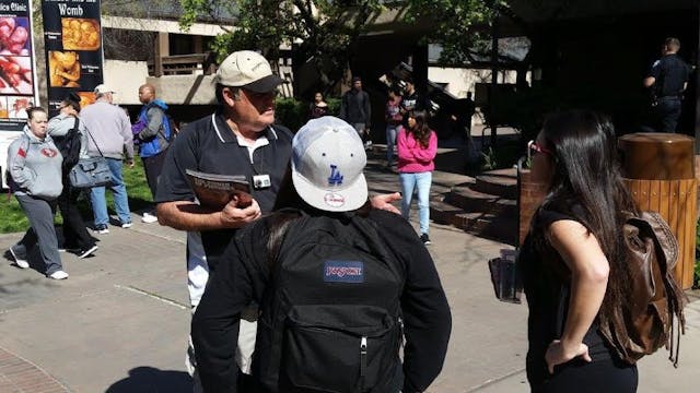 Don Blythe on a College Campus