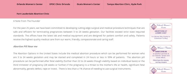 Screenshot from Women’s Center Screenshot from Women’s Center