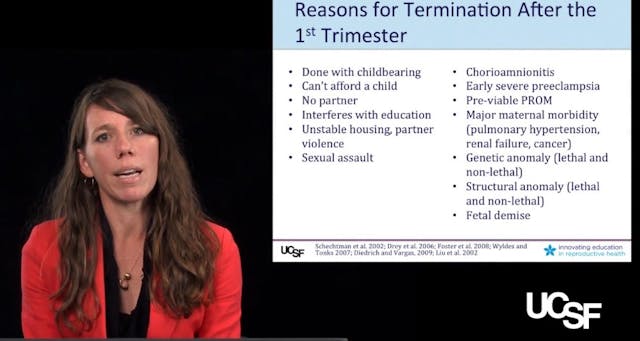 Jennifer Kerns at UCSF reasons abortions after first trimester Image: Jennifer Kerns at UCSF reasons abortions after first trimester