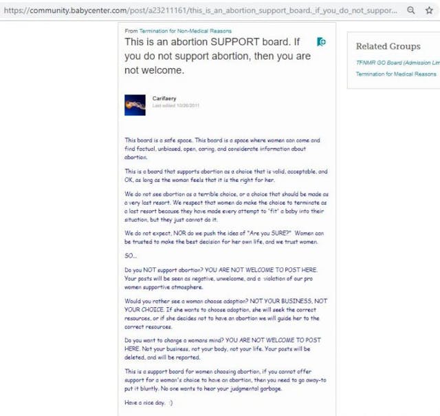 Screenshot: BabyCenter BabyCenter