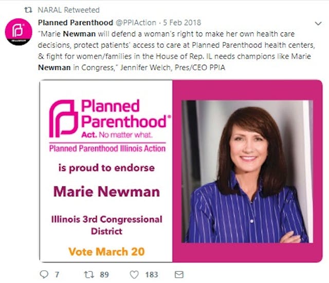 Marie Newman Democrat Illinois Planned Parenthood supporter (Image: Twitter) Image: Marie Newman Democrat Illinois Planned Parenthood supporter (Image: Twitter)