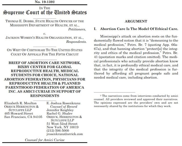Image:Planned Parenthood brief in Dobbs v JWHO abortion case before SCOTUS