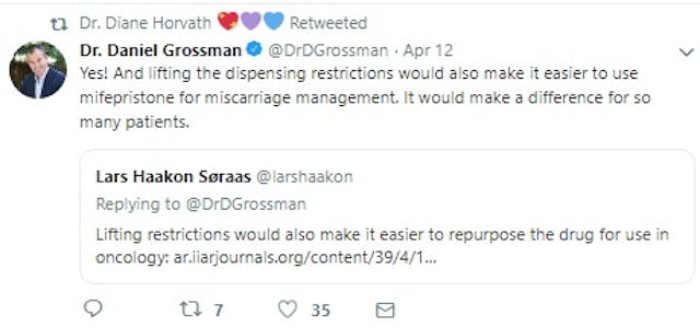 Image: FDA Approves generic abortion drug (Image Twitter Dr. Daniel Grossman)