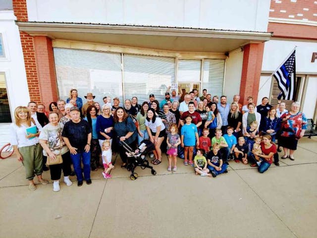 Cisco residents gather outside of Cisco City Hall after the first reading of the Cisco Ordinance. (Photo: Mark Lee Dickson) Cisco residents gather outside of Cisco City Hall after the first reading of the Cisco Ordinance. (Photo: Mark Lee Dickson)
