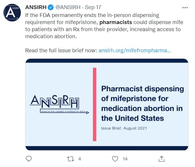 ANSIRH Pharmacy dispensing abortion pill course for pharmacists (Image: Twitter) Image: ANSIRH Pharmacy dispensing abortion pill course for pharmacists (Image: Twitter)
