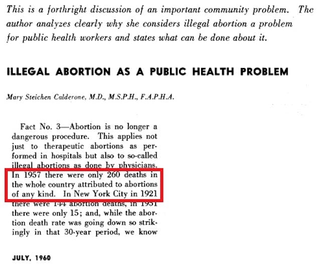 Mary S Calderone former Planned Parenthood director 260 abortion deaths in US by 1957 Image: Mary S Calderone former Planned Parenthood director 260 abortion deaths in US by 1957