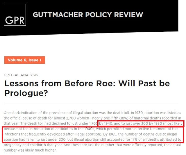 Guttmacher on illegal abortion deaths Image: Guttmacher on illegal abortion deaths