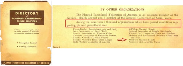 Image: American Eugenics Society supports Planned Parenthood 1945 brochure